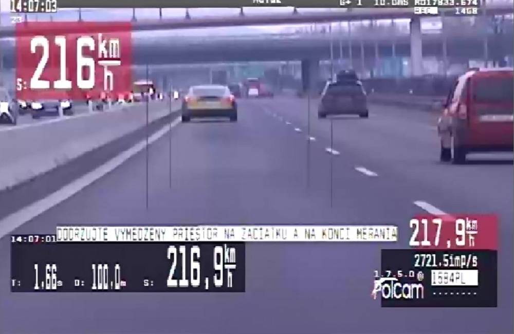 Foto: 1-ročný vodič jazdil po D1 v Bratislave rýchlosťou 216 km/h, od polície dostal pokutu 800 eur