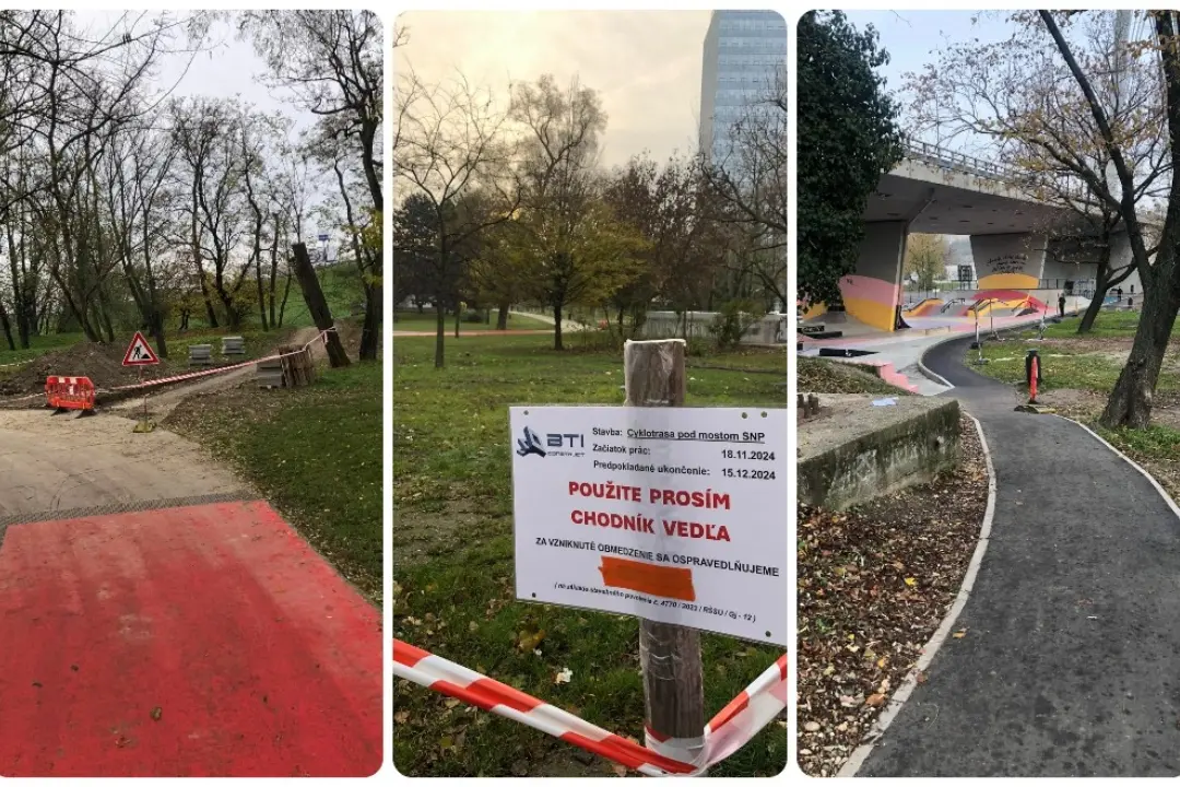 FOTO: Nová cyklotrasa v Sade Janka Kráľa rozohnila Bratislavčanov. Park má byť na prechádzky, myslia si