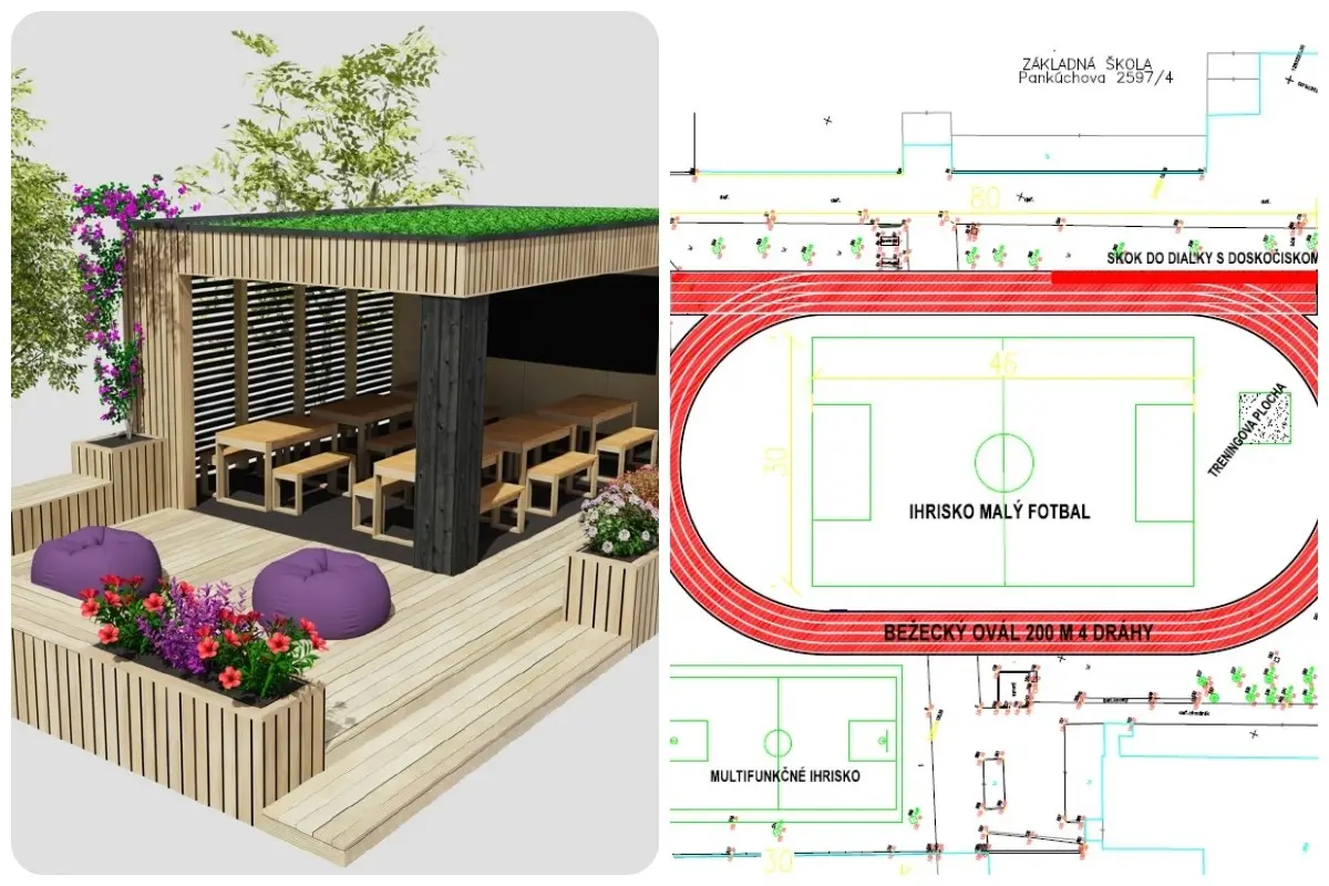 Foto: V Petržalke sa budú žiaci učiť vonku, vznikne tu nová vonkajšia učebňa aj bežecká dráha