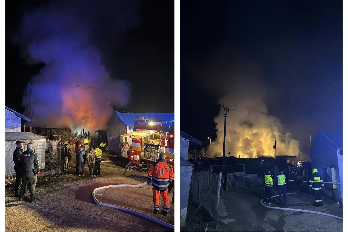 Foto: Pri Prešove došlo k tragickému požiaru chatrče. O život prišlo päť ľudí, medzi nimi aj niekoľkomesačné  bábätko