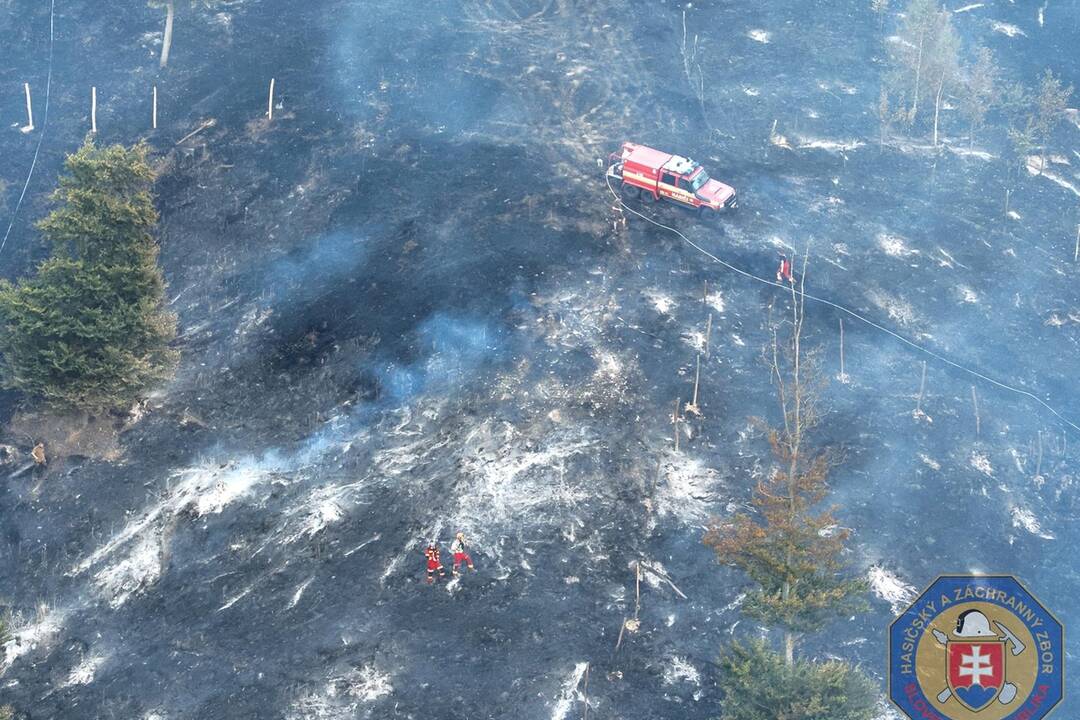 FOTO: Pri Borinke horel les, na mieste zasahoval vrtuľník, foto 3