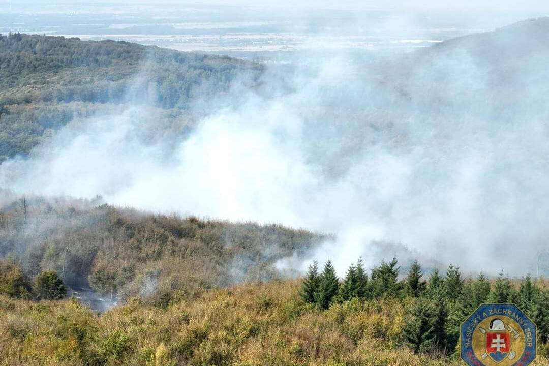 FOTO: Z lesa nad Račou sa šíril dym, vypukol tam rozsiahly požiar a na mieste sú hasiči, foto 7