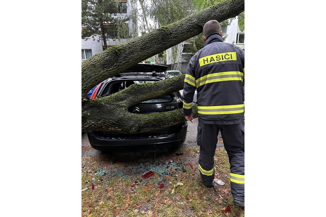 FOTO: Zásahy hasičov po extrémnom počasí v Lamači, foto 5